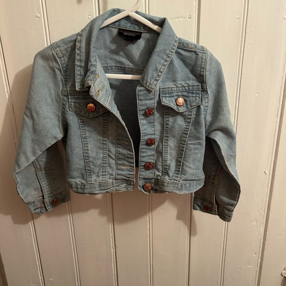 Picapino 4t light wash cropped denim jacket